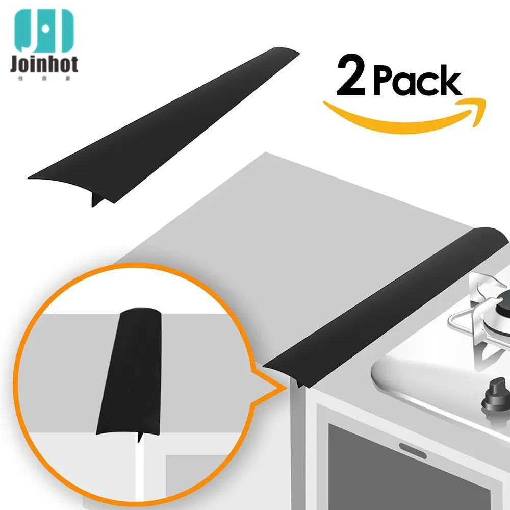 Stove Counter Gap Cover Silicone Flexible Seals Rectangle Kitchen Tools 2 Pieces