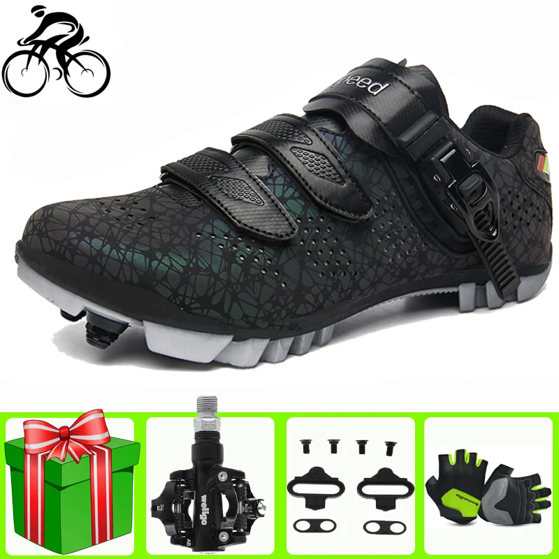 

Self-Locking Sapatilha Ciclismo Mtb Cycling Shoes Mountain Bike Sneakers Men Women Add Pedals Breathable Self-locking Racing