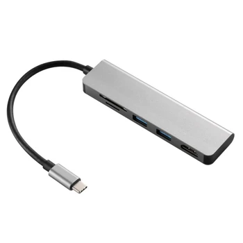 

Type-C USB Hub Five-In-One USB-C toHDMI+TF+SD+USB Expander Adapter USB3.0 Dockin