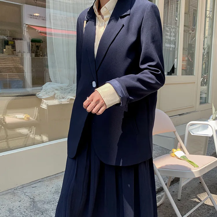 

[Congye] Small Suit Women's 2019 Autumn Clothing Gentle Color One-Button Leisure Suit Coat Women's 1680