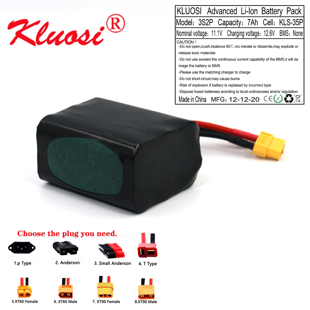 KLUOSI 3S2P 12V 7Ah высокое Ёмкость Бла (беспилотный летательный аппарат Перезаряжаемые