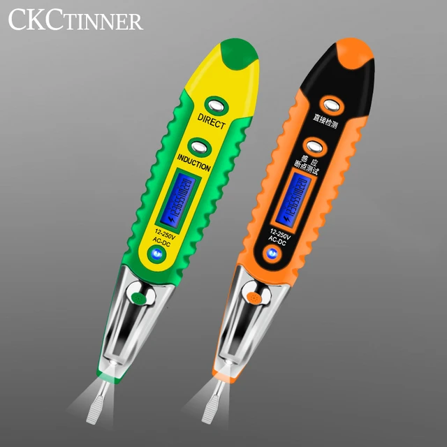 Testeur électrique à induction numérique AC/DC 12-250V, tournevis sonde  avec indicateur de tension, détecteur outils d'électricien - AliExpress