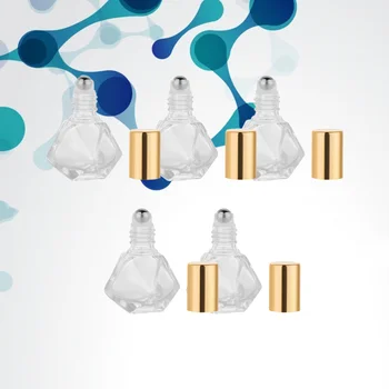 

5Pcs Roll-on Bottl Cosmetics Container Subpackaging Bottle Glass Bottle Perfume Bottle for Home Travel