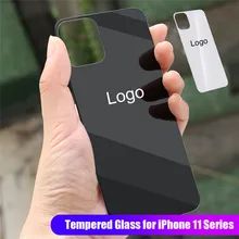 Защитная пленка 9H из закаленного стекла для iPhone 11 Pro Max 11 Pro 11 цветная зеркальная задняя крышка Защитная пленка с логотипом