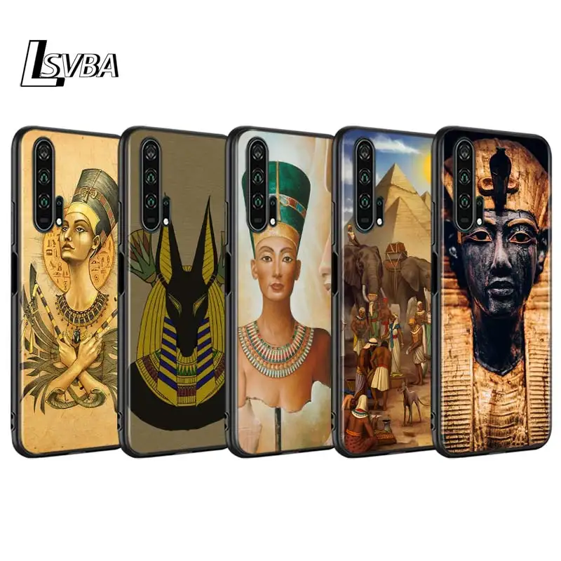 Черный чехол для Huawei Honor V30 9X 8X 10i 10 9 Lite ракушка Египет неfertiti Anubis Ankh 8 8S 7C 7A Pro