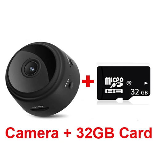 Camera add 32GB Card Мини-камера, WiFi, домашняя камера безопасности, 1080 P, ночное видение, беспроводная камера наблюдения, 150 градусов, широкоугольная микро-камера - Цвет: Camera add 32GB Card