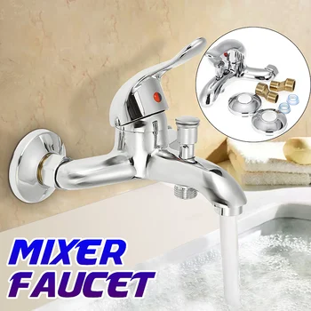 

Wall Mount Hot/Cold Shower Faucet Chrome Brass Waterfall Bathroom Sink Faucet Basin Mixer Tap Bath Shower Water Tap