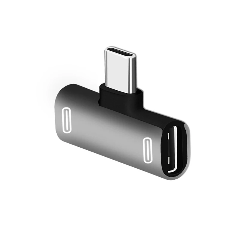New Dual 2 In 1 USB-C Type C OTG Cable Adapter Splitter For Xiaomi Huawei Earphone Headphone Converter Audio Charger Adapter