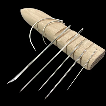 

MIUSIE 7pcs/Set Leathercraft DIY Leather Hand Repair Curved Sewing Needles Leather fur Stainless Steel Pin Stitch Needlework Kit