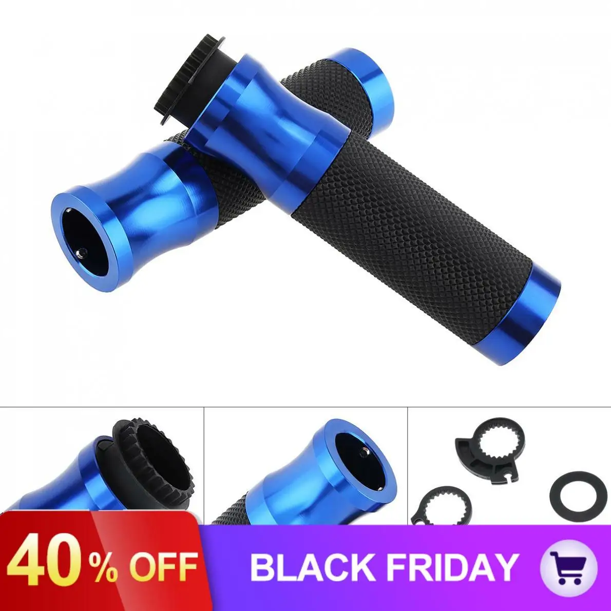 2pcs Univeral Aluminum Plastic Circular Motorcycle Handlebar Cover with Throttle Holder Connectors for 22mm Motorbike Handle bar