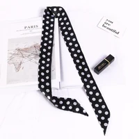 New Print Flower Small Scarf for Women Handle Bag Ribbons Brand Fashion Head Scarf Small Long Skinny Scarves Wholesale Headbands - Image 6