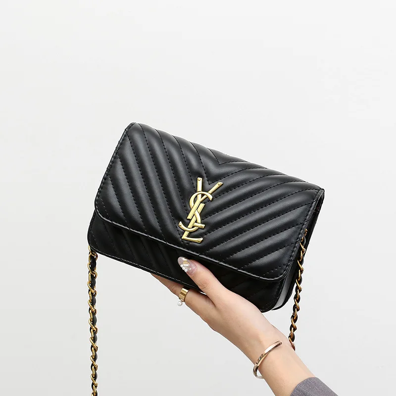 

Solid Color Small Flap Crossbody Bag for Women Thread Line Pattern Single Shoulder Bags and Handbag Ladies Square Purse