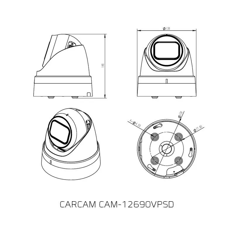 Сетевая IP-камера видеонаблюдения CARCAM CAM-12690VPSD 12 Мп