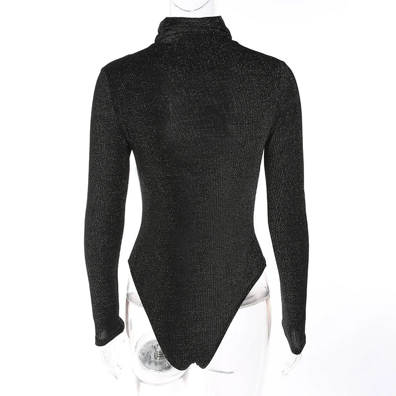 Black Turtleneck Bodycon Bodysuit Winter Glitter Elegant Body Women Long Sleeve Basic Rompers Womens Jumpsuit Shorts Black Turtleneck Bodycon Bodysuit Winter Glitter Elegant Body Women Long Sleeve Basic Rompers Womens Jumpsuit Shorts