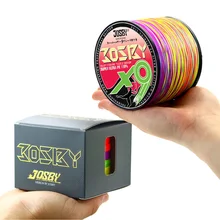 Josby 4 vertentes 8 fios 9 fios trançado linha de pesca 500m 300 pe linha multicolorido multifilamento carpa mar fio de pesca