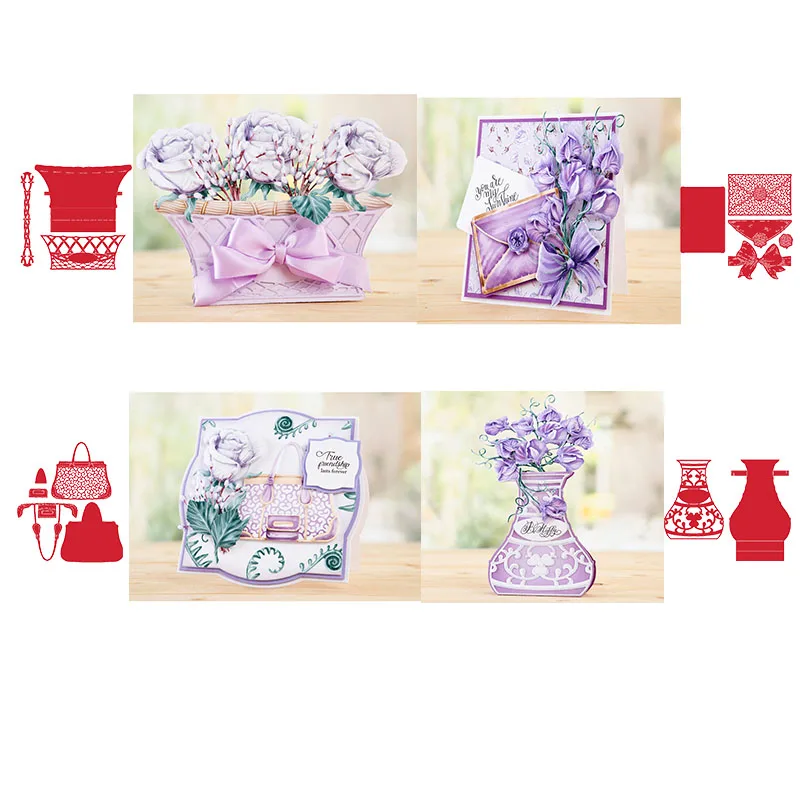 

Hot-selling Personal Bask Vase Bag Envelope Metal Steel Cutting Dies For DIY Scrapbooking Paper Cards Embossing Dies New 2019