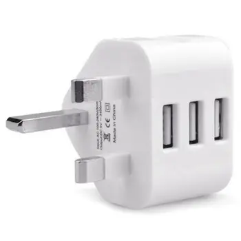

Universal Usb Uk Plug 3 Pin Wall Charger Adapter With Usb Ports Travel Charger Charging For Phone Ipad(3 Port)