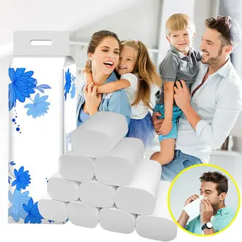 

12 Rolls 4 Layers Toilet Paper Bathroom Living Room Kitchen Household Tissue