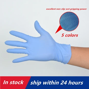 

100 PCS/Lot High Elasticity PVC Disposable Waterproof Gloves SGS Food Grade Allergy Free Work Safety Gloves 5 Colors