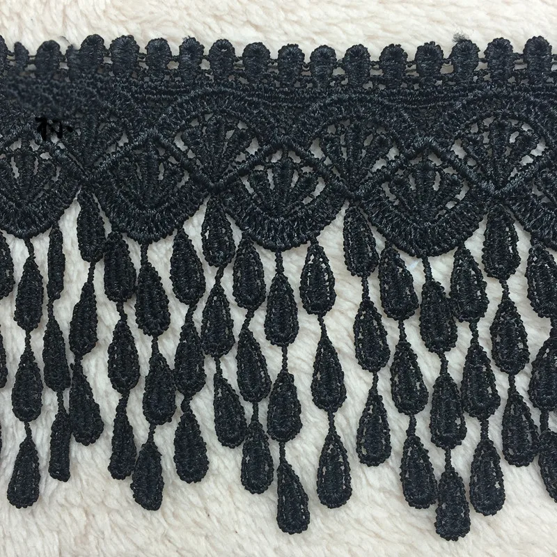 Lace Fabric 2Yards 8CM Embroidered Tassel Ribbon Trim DIY Sewing Curtain Cloth Handmade Garment Accessories