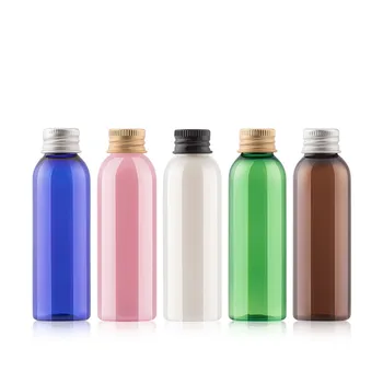 

100pcs,60ml brown/clear gold Aluminum cap bottles, PET plastic bottles, trial installation beauty tools, refillable bottles