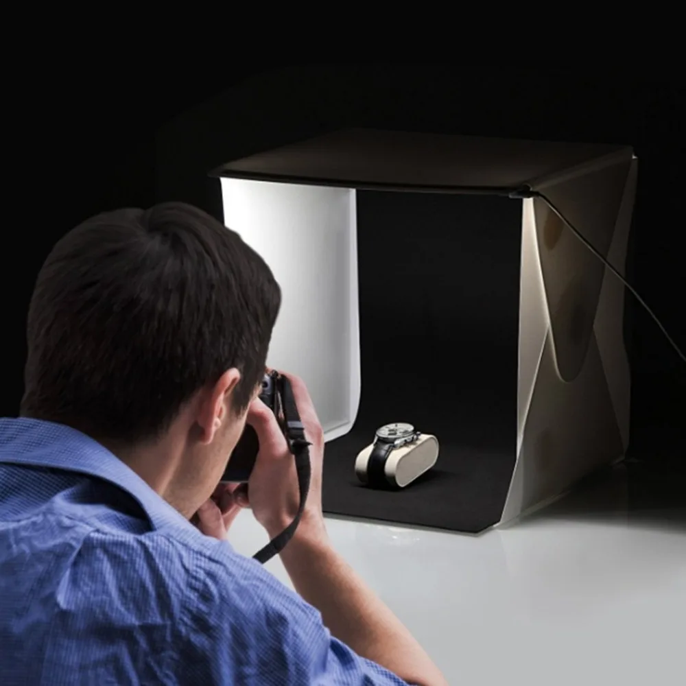Light Tent Portable Light Box Photography Kit with LED Light(12X12X12 Inches) 4 Colors Backdrops