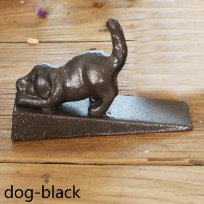 dog black Античная медь черная собака птица чугунная дверная остановка Европейский дом сад фигурки животных тяжелый металлический Ограничитель для двери вес бумаги - Цвет: dog black