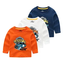 Коллекция года, весенне-Осенняя детская одежда Базовая рубашка для мальчиков детская футболка с длинными рукавами для маленьких детей Детская куртка