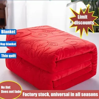 

Solid color household blanket Multi-Size Warm blanket Winter thickened sheet double single blanket nap blanket Student blanket
