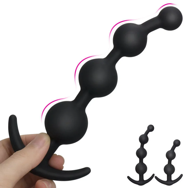 Silicone Anal Vibrator Long Beads Prostate Massager Flexible Butt Plug Stimulator Anal Beads Plug Sex Toys For Men Women