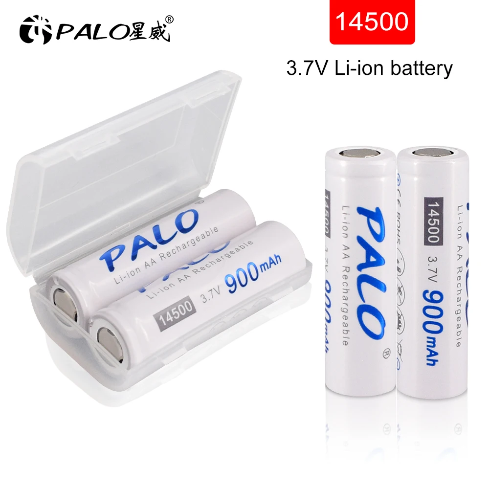 PALO 900mAh 3 7 V AA 14500 литий ионная аккумуляторная батарея литиевая для светодиодных