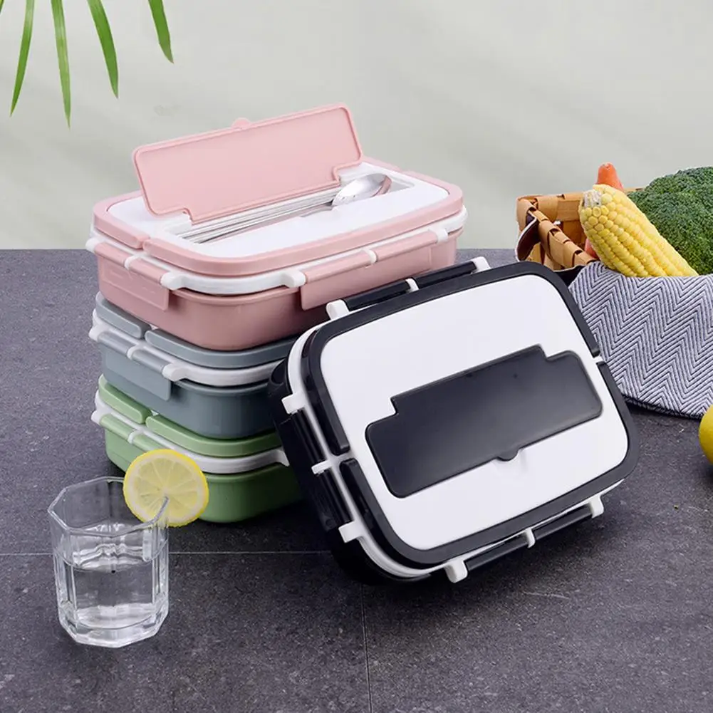 Bento Box 4 сетки большой Ланч-бокс из нержавеющей стали Ланч-бокс Герметичный для детей школьный контейнер для еды Портативный Ланч-бокс для работников