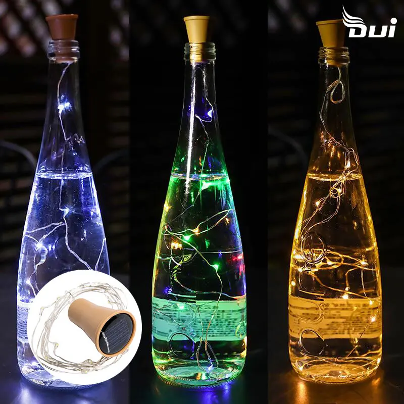 

10LED 15LED Garland Wine Bottle Solar Light Cork Fairy Wire String Outdoor Light Copper Garland Lights Christmas Fairy Light LED