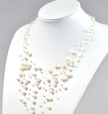 

Unique Pearls jewellery Store Multi Layers Necklace 12 Rows 3-7mm Genuine Freshwater Pearl Necklace 18 inches Fine Jewelry