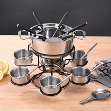 Alcohol-Stove-Set Outdoor Fire-Boiler-Set Ice-Cream Rotating-Cheese Stainless-Steel Hot-Pot