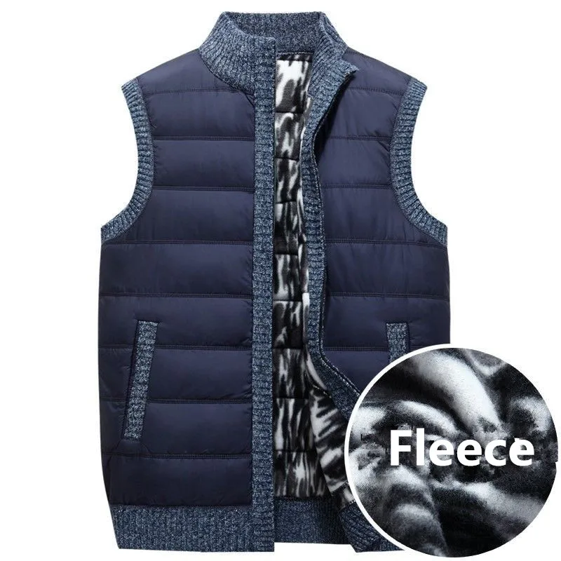 Casual Trui Vest Mannen Dikke Warme Kasjmier Jas Herfst Winter Vest Mouwloze Fleece Rits Jas Mannen Gebreide Sweatercoat Casual Trui Vest Mannen Dikke Warme Kasjmier Jas Herfst Winter Vest Mouwloze Fleece Rits Jas Mannen Gebreide Sweatercoat