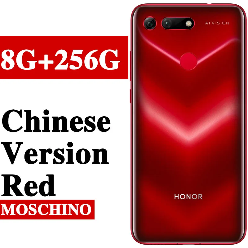 HONOR View 20, Honor V20, 6 ГБ, 128 ГБ, мобильный телефон, 6,4 дюймов, Kirin 980, четыре ядра, Android 9,0, NFC, 4000 мАч - Цвет: 8G 256G Red