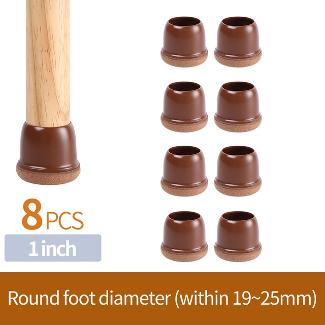 Upgraded Chair Leg Protector Covers Pads For Hardwood Furniture Floor Protectors Caps Sock Round Square Feet Protection Non Slip Diameter 19-25mm