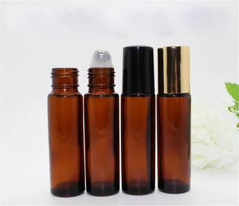 

10ml Glass Roll-on Bottles with Stainless Steel Roller Balls Empty Essential Oil Perfume Refillable Bottles with Cap