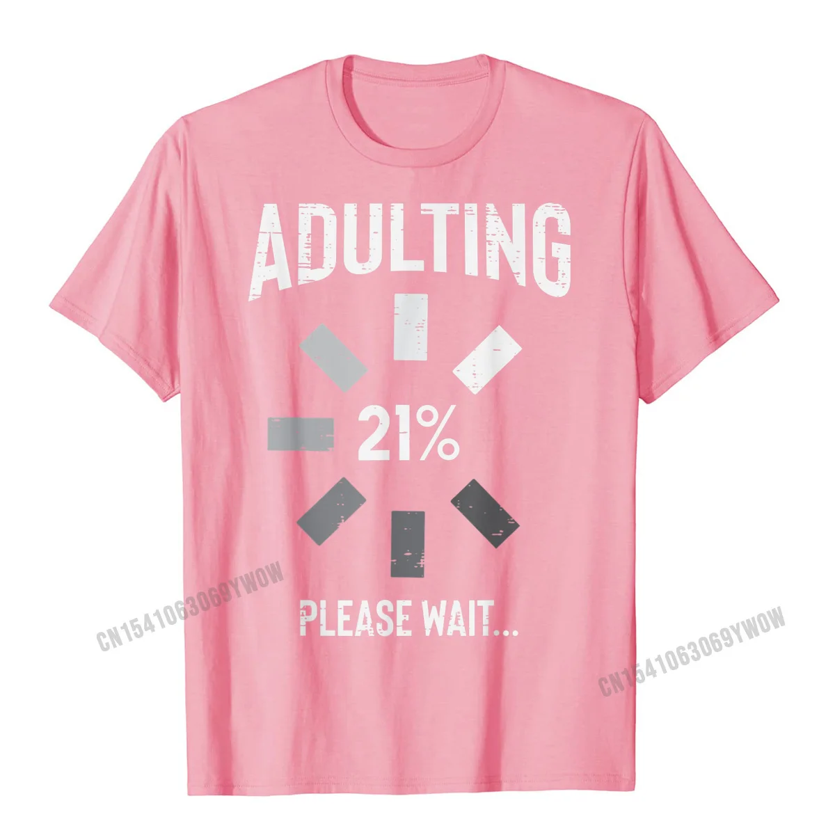 Fitness Tight Crew Neck T-Shirt Summer Fall Tops T Shirt Short Sleeve Hip Hop Pure Cotton Design Tops Shirt Design Men Adulting 21 Percent Please Wait Funny 21st Birthday Gift T-Shirt__947 pink