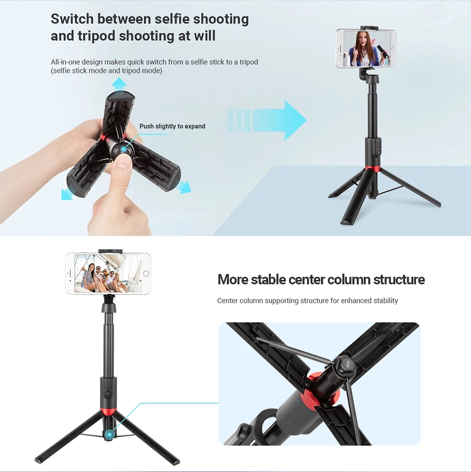 Description Picture 3 of itemSmallRig Portable Wireless Selfie Stick Bluetooth Foldable Mini Tripod For IPhone 13 /For Huawei Remote Control Tripod 3375