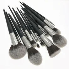 Conjunto de pincéis de maquiagem, 15 peças, cabelo sintético natural, preto, adequado para maquiagem, artista profissional, conjunto de ferramentas