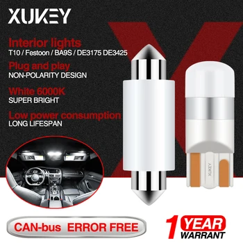 

XUKEY Car LED Interior Lights Map Dmoe Trunk Bulbs License Plate Tail Brake Reverse Lamp T10 Festoon DE3425 DE3175 T15 7443 BA9S