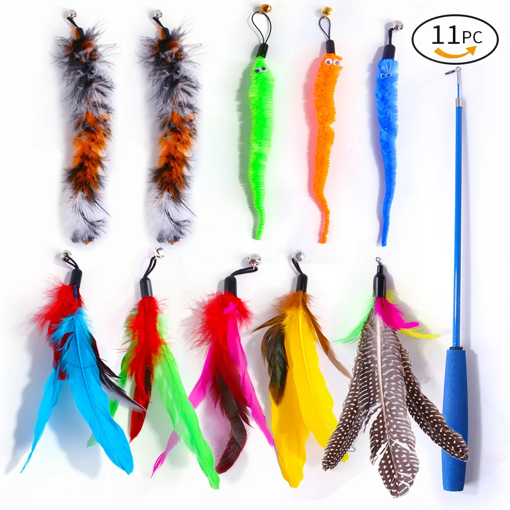 The New Super Worthy Multi-piece Variety Combination Set Cat Toy Fish Mouse Ball  Tunnel Funny Cat Stick Plush Bell Kitten Toy 