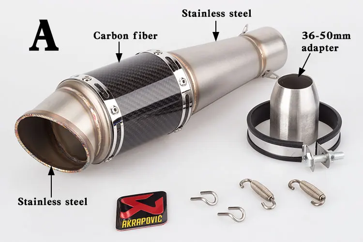 51 мм Универсальный мотоцикл Akrapovic углеродного волокна глушитель выхлопной трубы с DB killer для ZX6R CB650F SV650 Z900 RC390