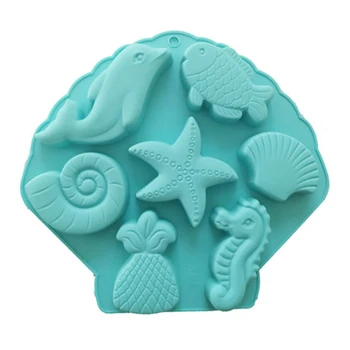 

Creation sea fish seahorse shape silica gel making cake and bread mold gypsum color painting model soap