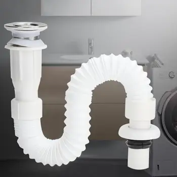 

2Pcs 32mm Basin Drain Flap Type Flexible Bathroom Basin Water Drain Hose Pipe Draining Accessories