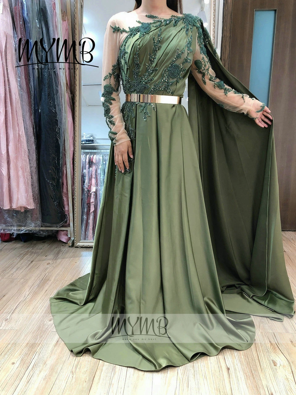 Luxury Haute Couture Wedding Dress For Women Party Emerald Green ...