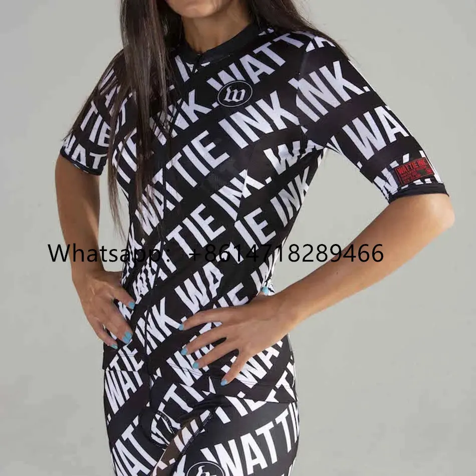 Wattie Ink women bike clothing suit uniformes de ciclismo tenue cycliste mujer wielerkleding sets pro team jersey and bib shorts