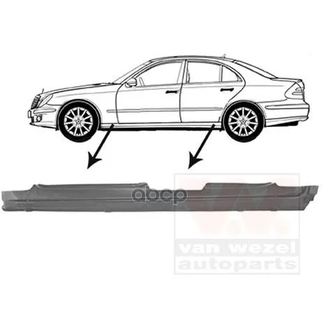 Порог Кузова Лев Mercedes: E W211(03/2002-12/2008) Мод 4дв VAN WEZEL арт. 3041103